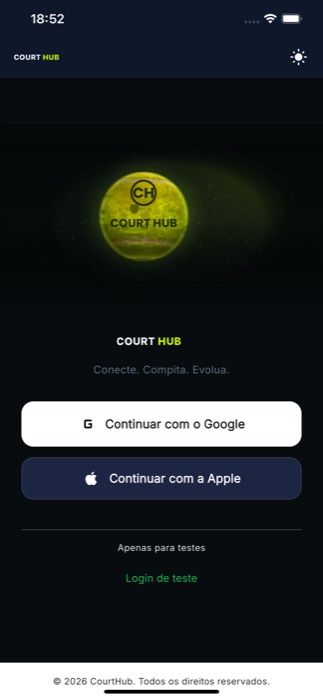 CourtHub sign-in screen