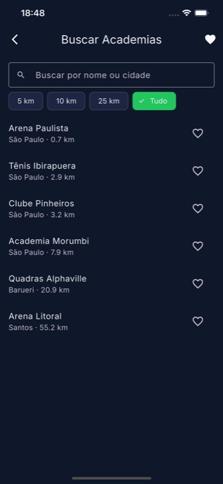 CourtHub court search screen
